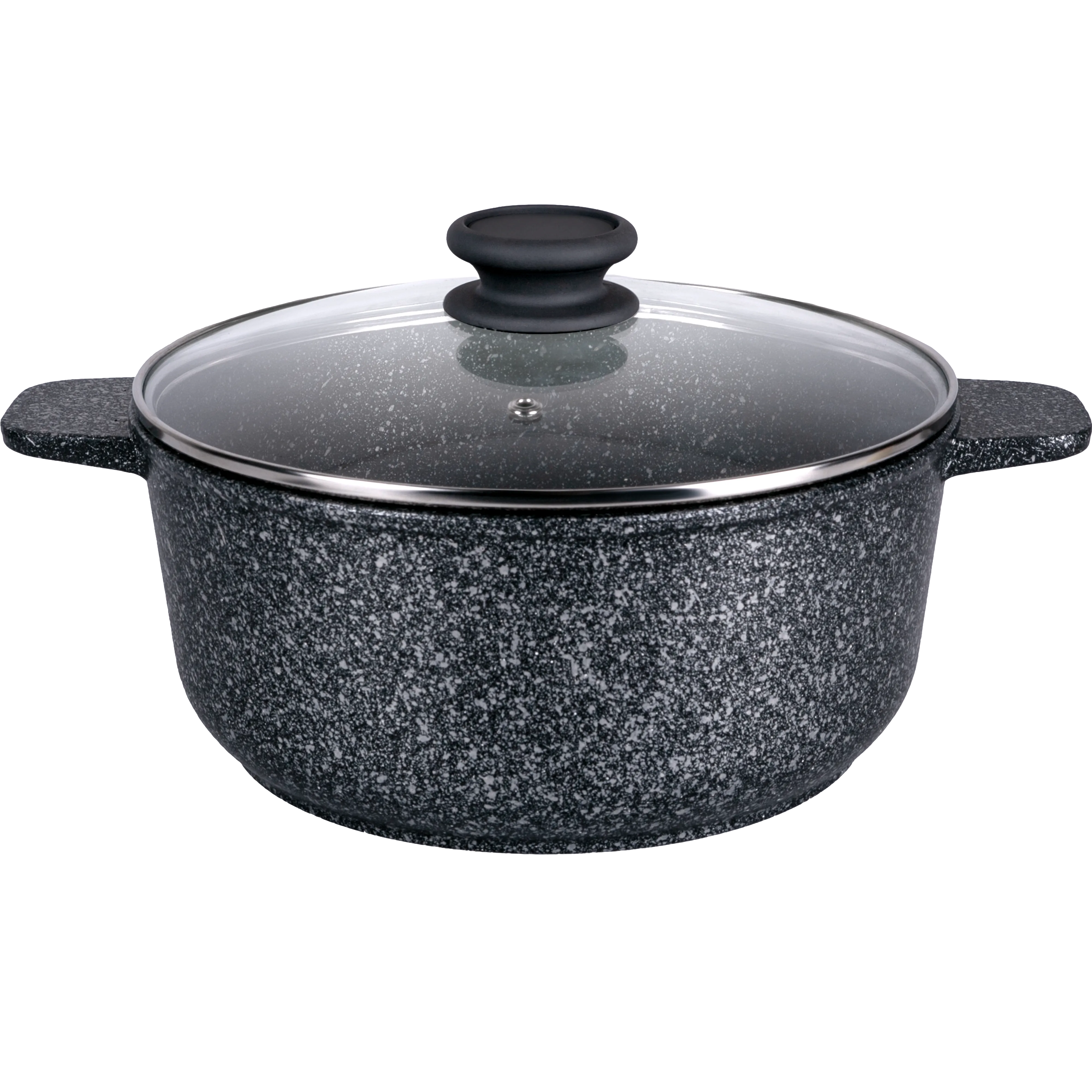 Кастрюля MAUNFELD GRETA MF24GRTT01CR из литого алюминия со стеклянной крышкой, 24 см, 4 л Мраморный