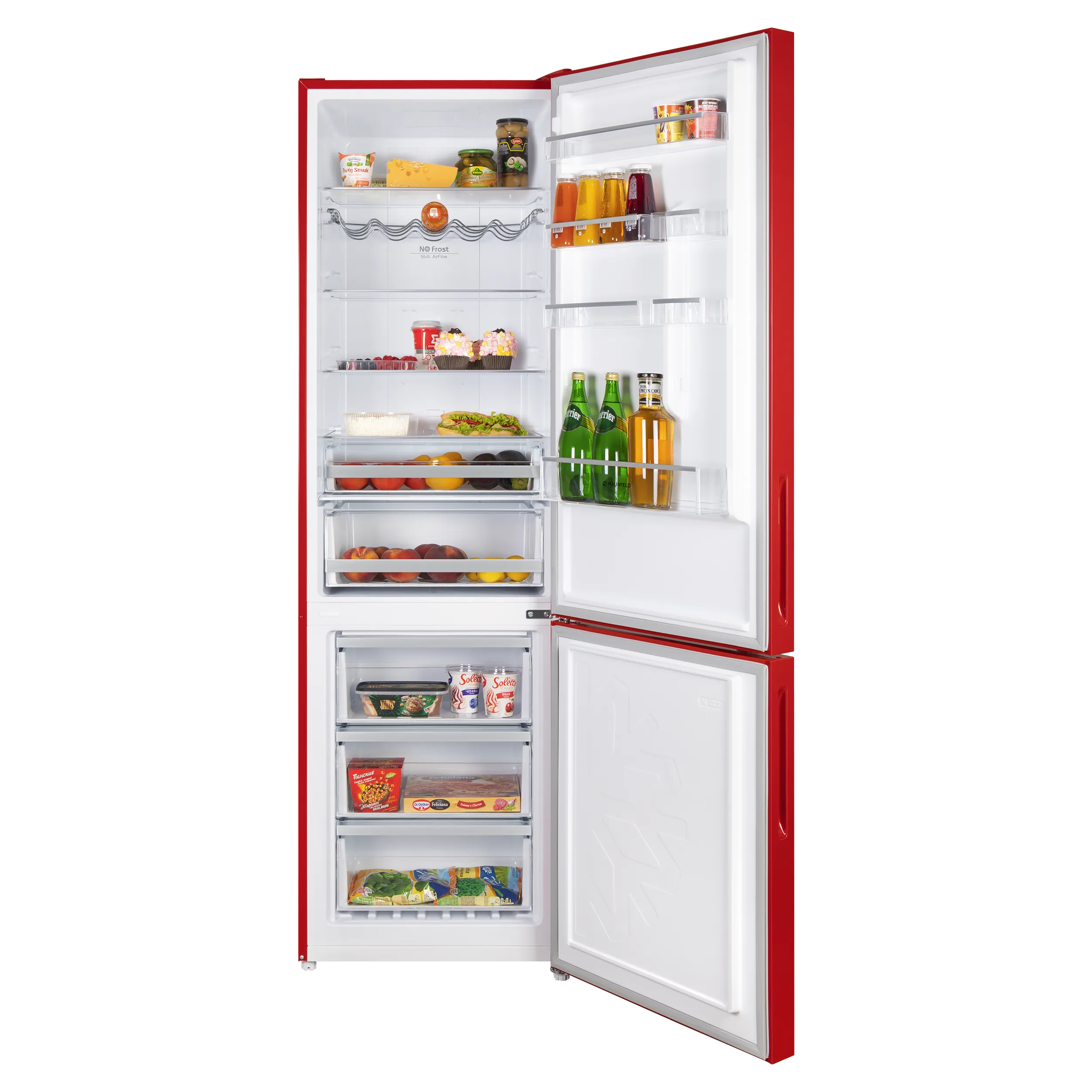 Холодильник MAUNFELD MFF200NF Inverter Красный