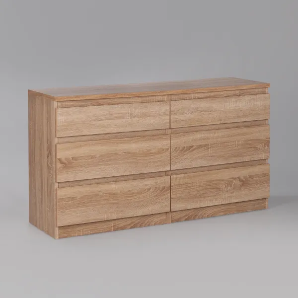 2.03.02.080.3 КАСТОР комод 6 ящиков RU сонома