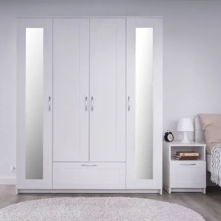 2.02.01.042.1 СИРИУС шкаф комбинированный "4 двери и 1 ящик белый RU (с 2 зеркалами)"