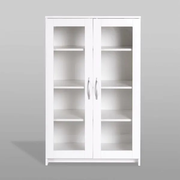 2.02.03.390.1 СИРИУС тумба 2 двери со стеклом 78х123 белая RU