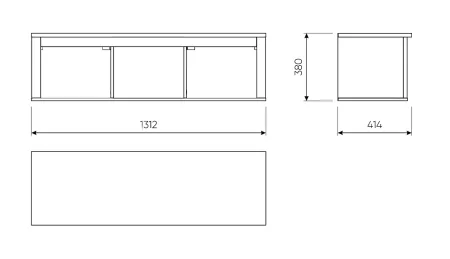 2.08.17.150.4 САГА полка навесная 3 секции серая