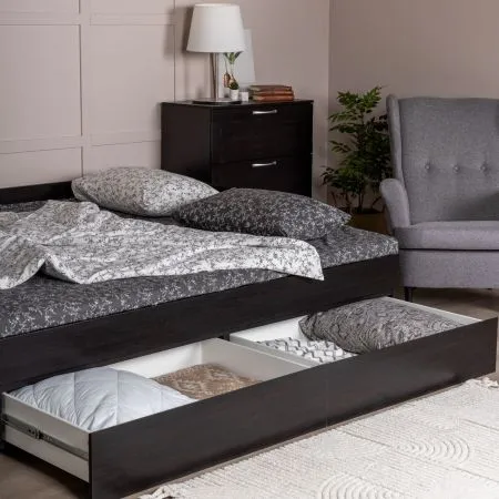 2.02.08.450.5 СИРИУС кровать раздвижная с ящиками 90х200 Дуб Венге RU