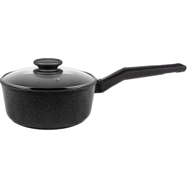 Ковш MAUNFELD GALAXITE MF18GLX01SP из литого алюминия со стеклянной крышкой, 18 см, 1,6 л