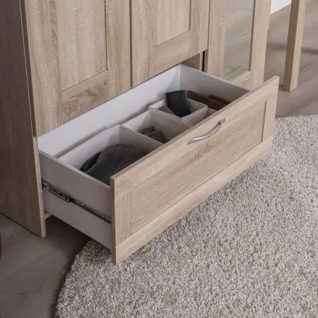 2.02.01.030.3 СИРИУС шкаф комбинированный "3 двери и 1 ящик сонома RU" (с 1 зеркалом)