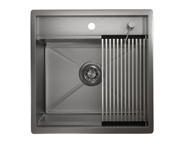 KS-5051, СТАЛЬ САТИН, стальная кухонная мойка KITCHEN SPACE