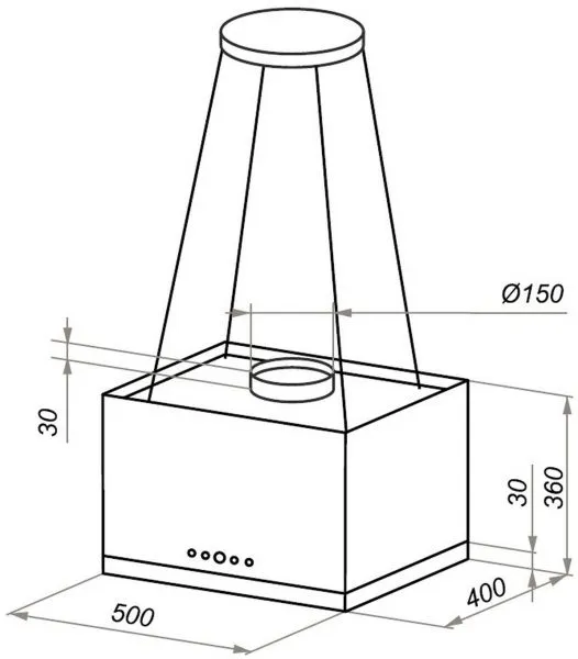 Кухонная вытяжка MAUNFELD Box Rope Isla 50 черный Черный