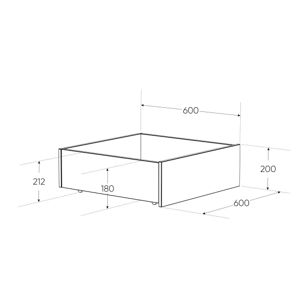 2.01.09.120.1 ОРИОН ящик под кровать выкатной 60 белый RU