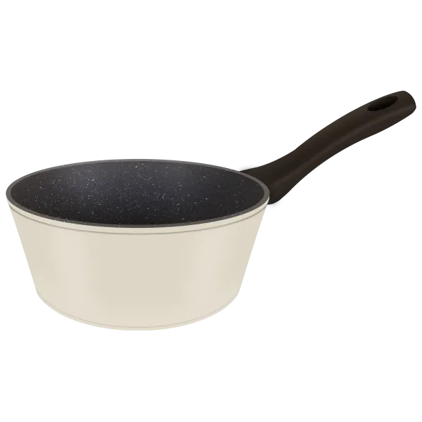 Ковш FILIGRANA EDDA FG18EDD01SP из кованого алюминия со стеклянной крышкой, 18 см Бежевый