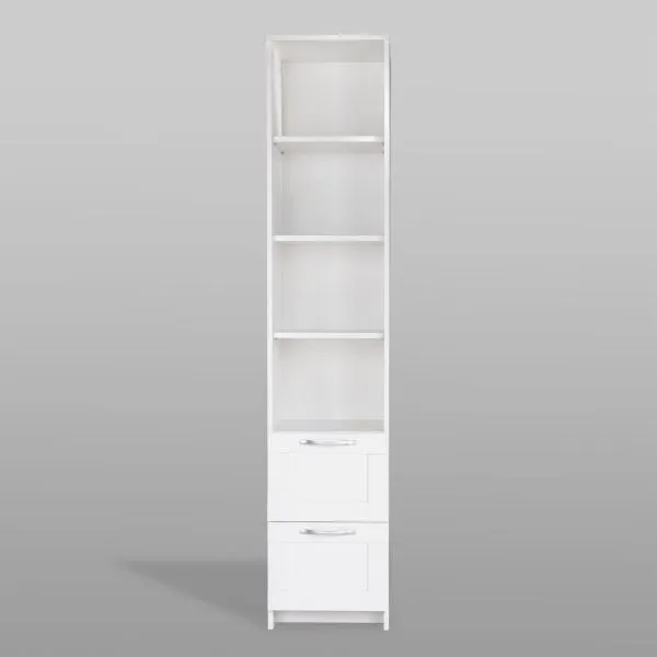 2.02.07.140.1 СИРИУС стеллаж 2 ящика 39х190 белый RU