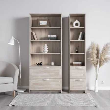 2.02.07.110.3 СИРИУС стеллаж 2 ящика 78х190 сонома RU