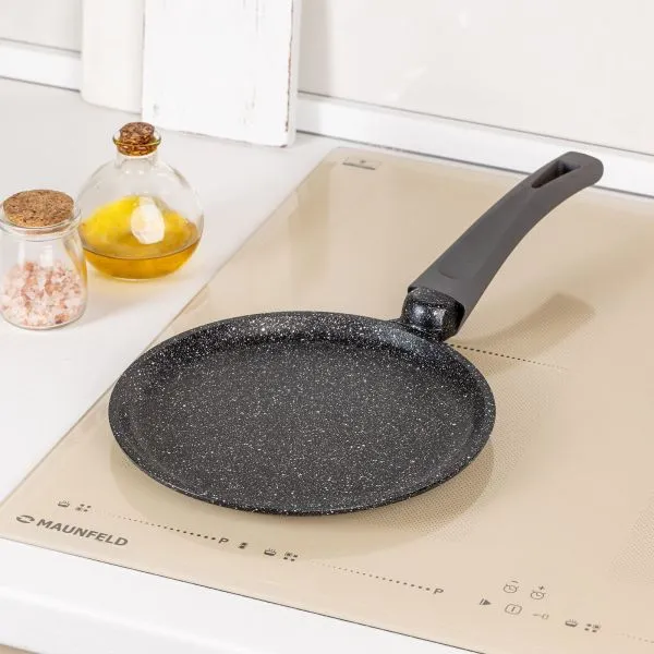 Сковорода блинная MAUNFELD GRETA MF22GRTT01PP из литого алюминия, 22 см Мраморный