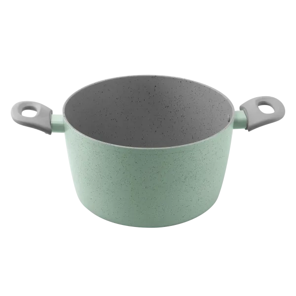 Кастрюля MAUNFELD HELGA MCS57FA05FS из кованого алюминия со стеклянной крышкой, 24 см, 5,7 л. Фисташковый