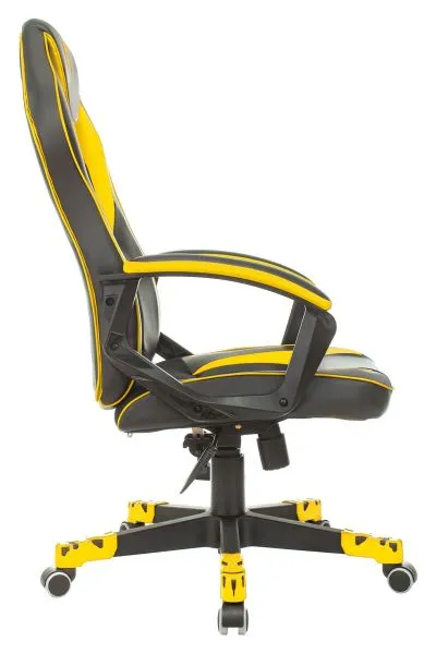 Кресло игровое Zombie GAME 16 черный/желтый ткань/эко.кожа крестов. пластик