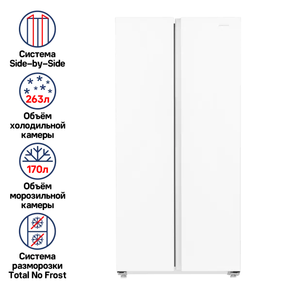 Холодильник с инвертором MAUNFELD MFF177NFWE Белый