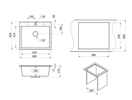 6001, ПЕСОК, кухонная мойка, кварц