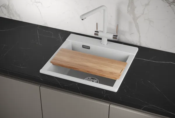 ES-5201, АРКТИК (БЕЛЫЙ), кухонная мойка, кварц, ESTETICA