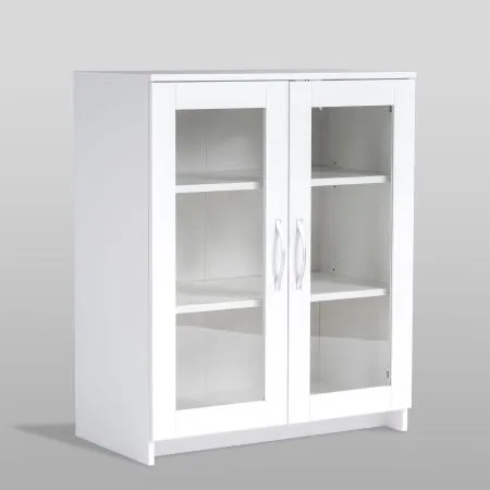 2.02.03.360.1 СИРИУС тумба 2 двери со стеклом 78х95 белая RU