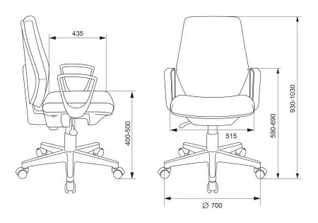 Кресло Бюрократ CH-W545 серый 38-404 крестов. пластик пластик белый