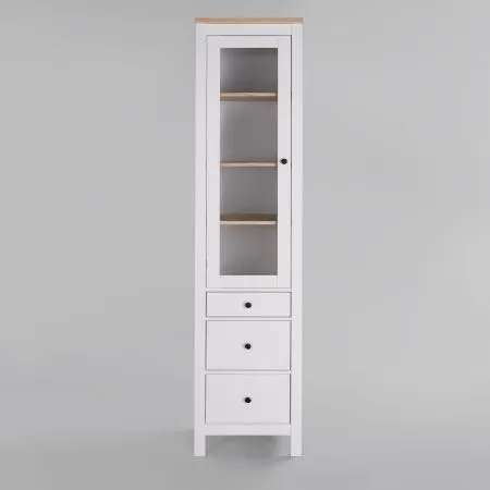 2.08.07.120.14 САГА шкаф с витриной 50 белый/ясень RU