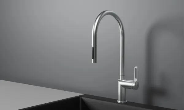 GR-8172, НЕРЖ, СМЕСИТЕЛЬ КУХОННЫЙ С ВЫДВИЖНЫМ ИЗЛИВОМ