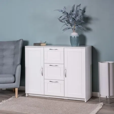 2.02.03.340.1 СИРИУС тумба 2 двери и 3 ящика 117х95 белая RU