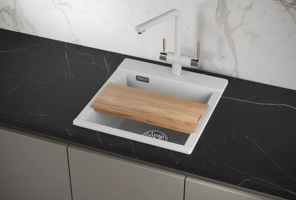 ES-4701, АРКТИК (БЕЛЫЙ), кухонная мойка, кварц, ESTETICA