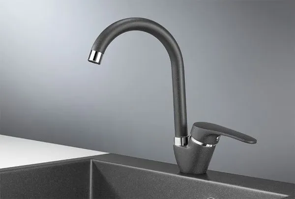 1024, ГРАФИТ (ЧЁРНО-СЕРЫЙ), СМЕСИТЕЛЬ КУХОННЫЙ