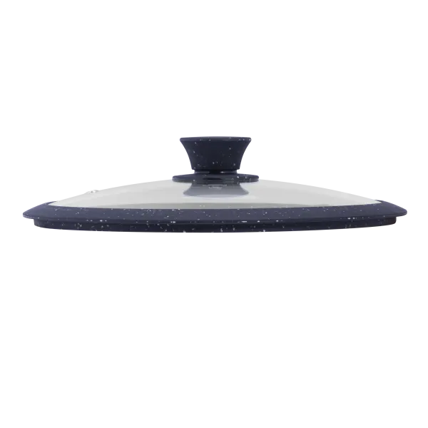 Крышка стеклянная MAUNFELD TRINITY MGL24SMBK с силиконовым ободком и ручкой, 24 см Черный