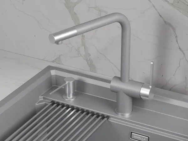 5017, НЕРЖ, СМЕСИТЕЛЬ КУХОННЫЙ