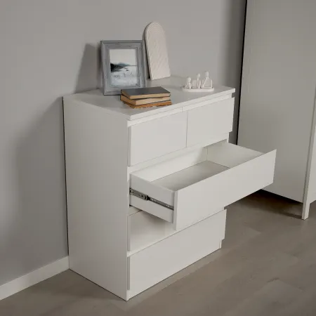 2.05.02.080.1 МАЛЬТА комод 3+2 ящика 80х99 белый RU