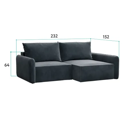 ПОРТЛЕНД Диван угловой светло-серый