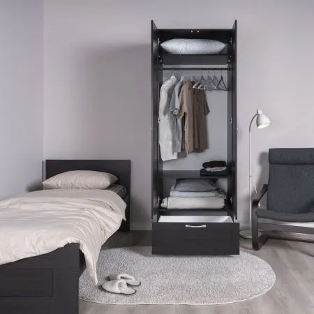 2.02.01.470.5 СИРИУС шкаф 2 двери и 1 ящик 78х59х220 Дуб Венге RU