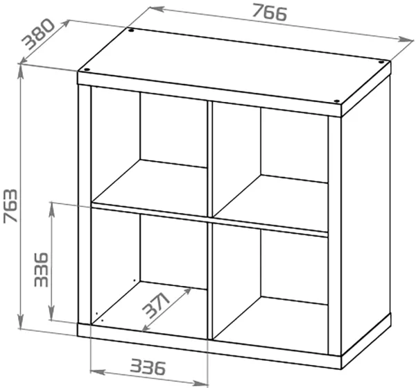 S00029 Фора 4 стеллаж 76х76х38, белый