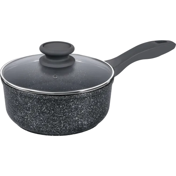 Ковш MAUNFELD GRETA MF18GRTT01SP из литого алюминия со стеклянной крышкой, 18 см, 1,6 л