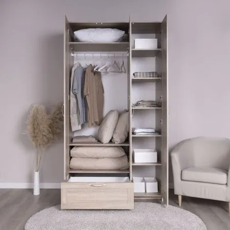 2.02.01.510.3 СИРИУС шкаф 3 двери и 1 ящик 117х59х220 сонома RU (с 1 зеркалом)