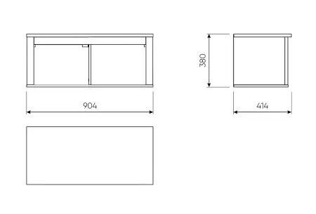 2.08.17.140.16 САГА полка навесная 2 секции темно-бирюзовая/ясень