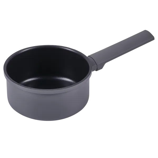 Ковш MAUNFELD ASTRID MF16ASTR1SP из кованого алюминия со стеклянной крышкой, 16 см, 1,5 л Серый