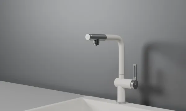 GR-8169, АРКТИК (БЕЛЫЙ), СМЕСИТЕЛЬ КУХОННЫЙ С ВЫДВИЖНЫМ ИЗЛИВОМ