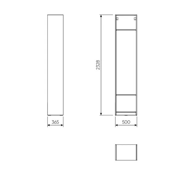 2.06.07.220.1 МАКС стеллаж 50х36х233 белый