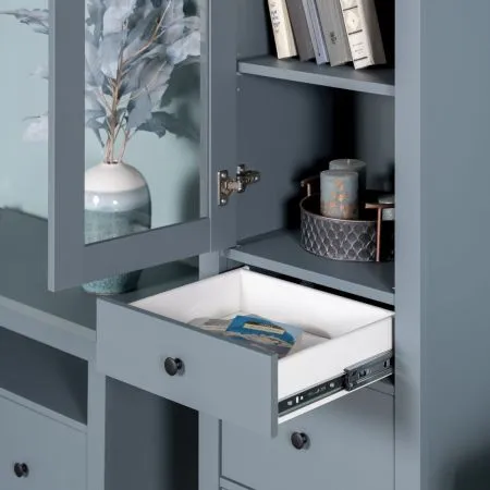 2.08.07.120.6 САГА шкаф с витриной 50 темно-бирюзовый RU