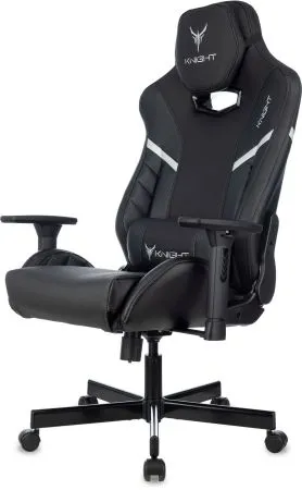 Кресло игровое Knight Thunder 5X черный экокожа крестов. металл
