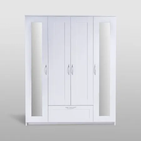 2.02.01.042.1 СИРИУС шкаф комбинированный "4 двери и 1 ящик белый RU (с 2 зеркалами)"