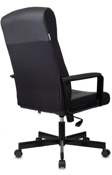 Кресло руководителя Бюрократ DOMINUS черный экокожа крестов. металл