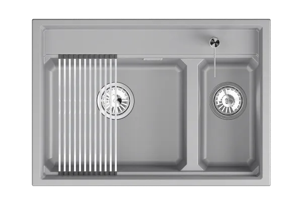 KS-7302i, ЧЁРНЫЙ  кухонная мойка, кварц