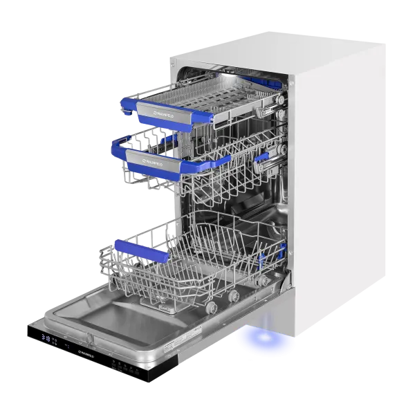 Посудомоечная машина с авто-открыванием MAUNFELD MLP45230 Light Beam Wi-Fi Нержавеющая сталь