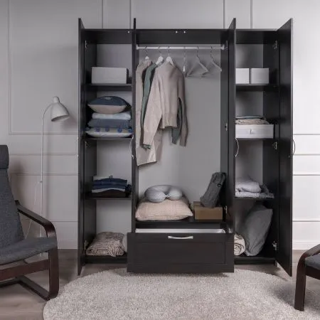 2.02.01.042.5 СИРИУС шкаф комбинированный "4 двери и 1 ящик Дуб Венге RU (с 2 зеркалами)"