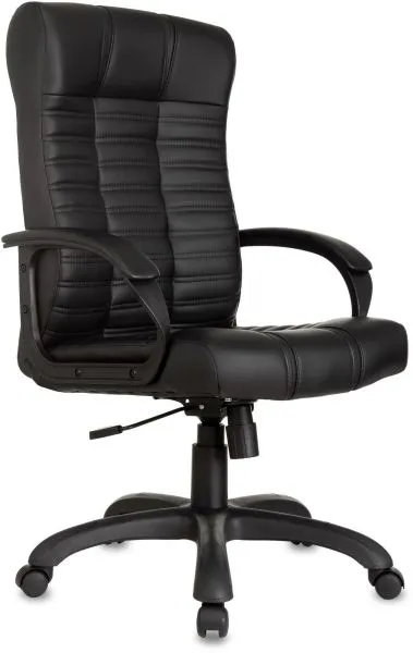 Кресло руководителя Бюрократ KB-10 черный экокожа крестов. пластик