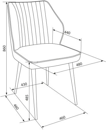 Стул для дома Бюрократ CH-K5_2 комплект 2шт т.серый Holland 18 металл черный на ножках (CH-K5_1/HL18_2)