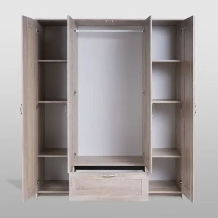 2.02.01.042.3 СИРИУС шкаф комбинированный "4 двери и 1 ящик сонома RU (с 2 зеркалами)"